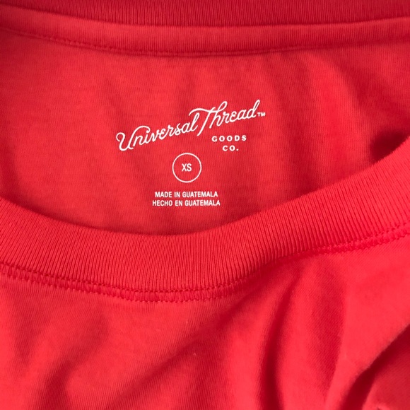 Universal Thread Red Tee w Embroidered Heart, XS - Picture 9 of 12